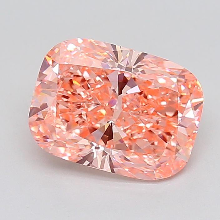 3.03 Ct. Fancy Vivid  Pink Cushion Lab Grown Diamond