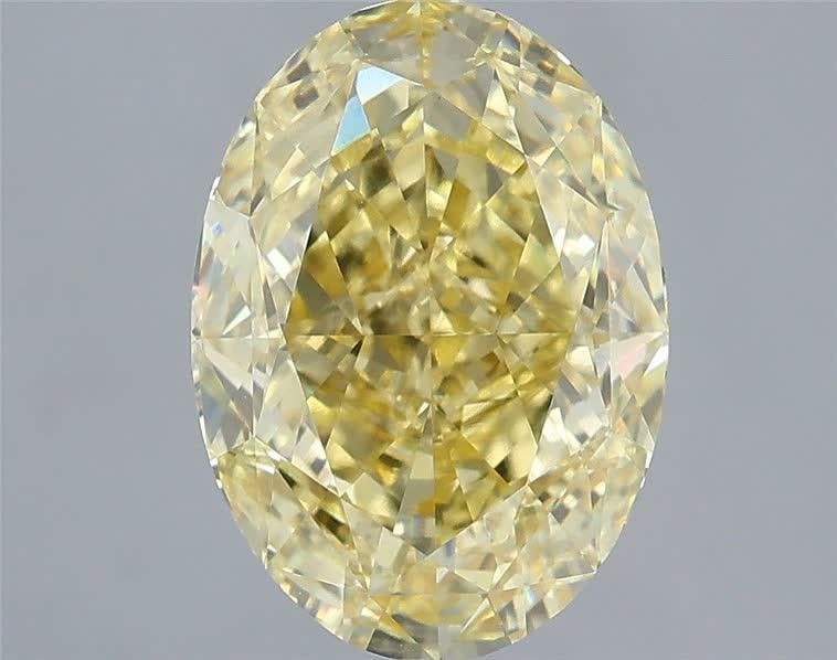 3.53 Ct. Fancy Intense Yellow Oval Lab Grown Diamond
