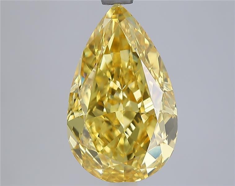 4.06 Ct. Fancy Vivid Yellow Yellow Pear Lab Grown Diamond