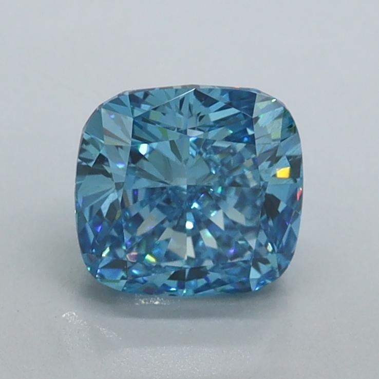 1.02 Ct. Fancy Vivid Blue Cushion Lab Grown Diamond