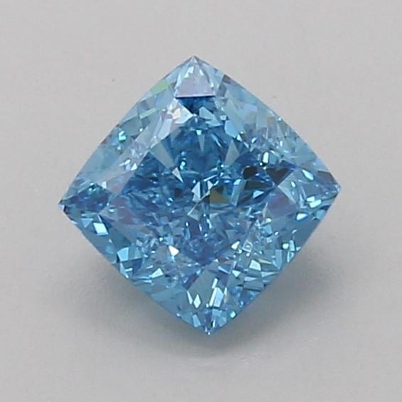 1.01 Ct. Fancy Vivid Blue Cushion Lab Grown Diamond