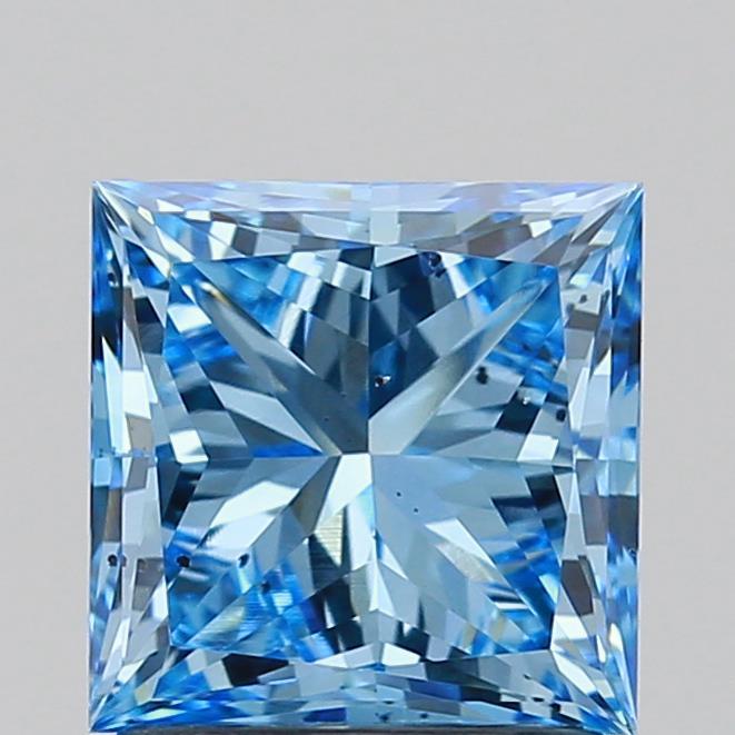 1.48 Ct. Fancy Vivid  Blue Princess Lab Grown Diamond
