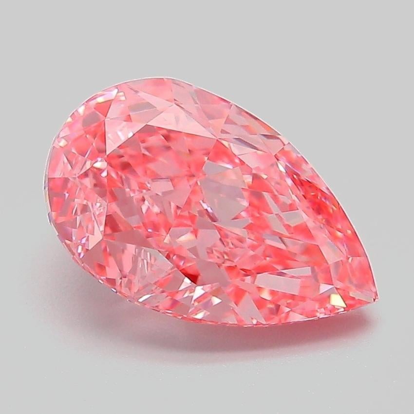 3.11 Ct. Fancy Vivid Pink Pear Lab Grown Diamond
