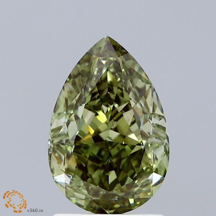 2.02 Ct. Fancy Intense Green Pear Lab Grown Diamond
