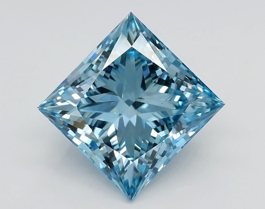 2.70 Ct. Fancy Intense Greenish Blue Princess Lab Grown Diamond