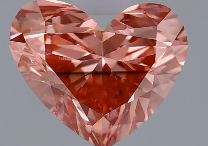 0.67 Ct. Fancy Vivid Pink Heart Lab Grown Diamond