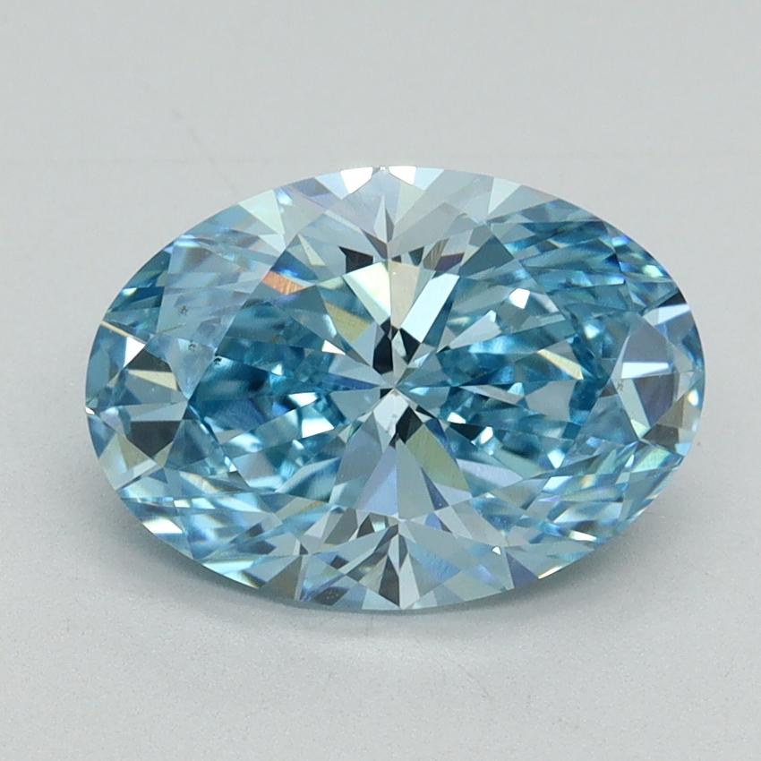 2.50 Ct. Fancy Vivid Blue Oval Lab Grown Diamond