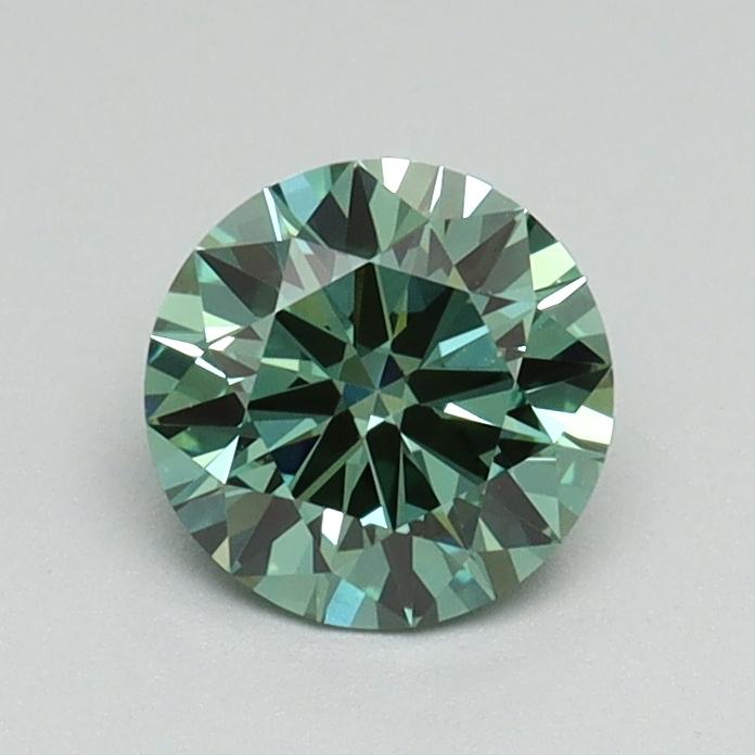 0.72 Ct. Fancy Vivid Green Round Lab Grown Diamond