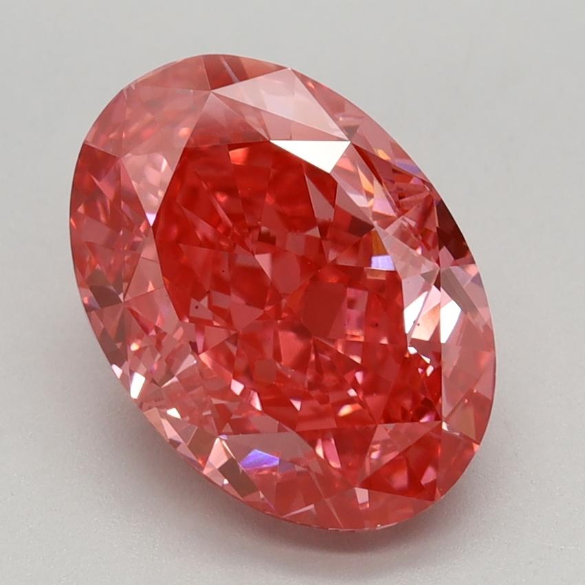 3.02 Ct. Fancy Vivid Pink Oval Lab Grown Diamond