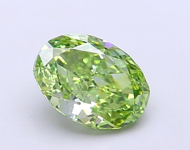 1.18 Ct. Fancy Vivid Green Oval Lab Grown Diamond