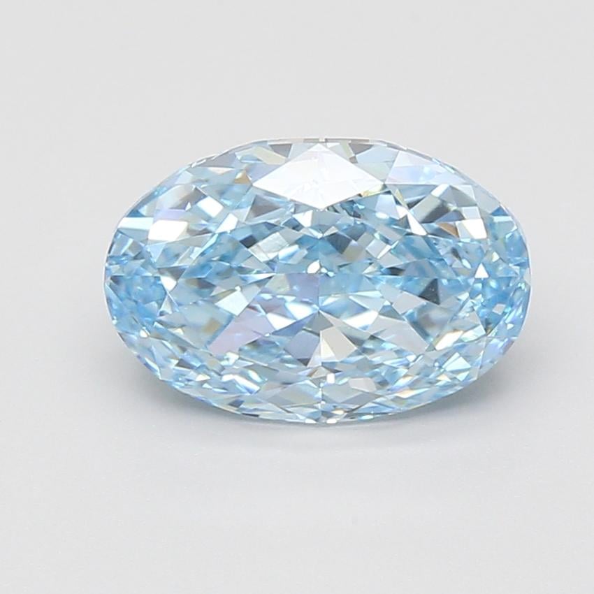 3.08 Ct. Fancy Vivid Blue Oval Lab Grown Diamond