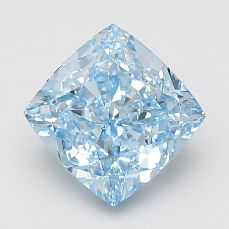 3.10 Ct. Fancy Vivid Blue Cushion Lab Grown Diamond