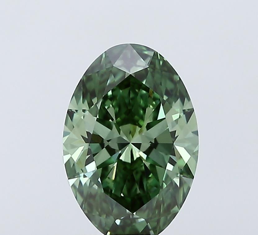 1.57 Ct. Fancy Vivid Green Oval Lab Grown Diamond