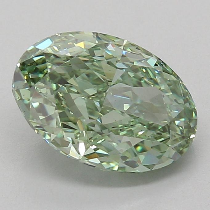 3.03 Ct. Fancy Vivid Green Oval Lab Grown Diamond