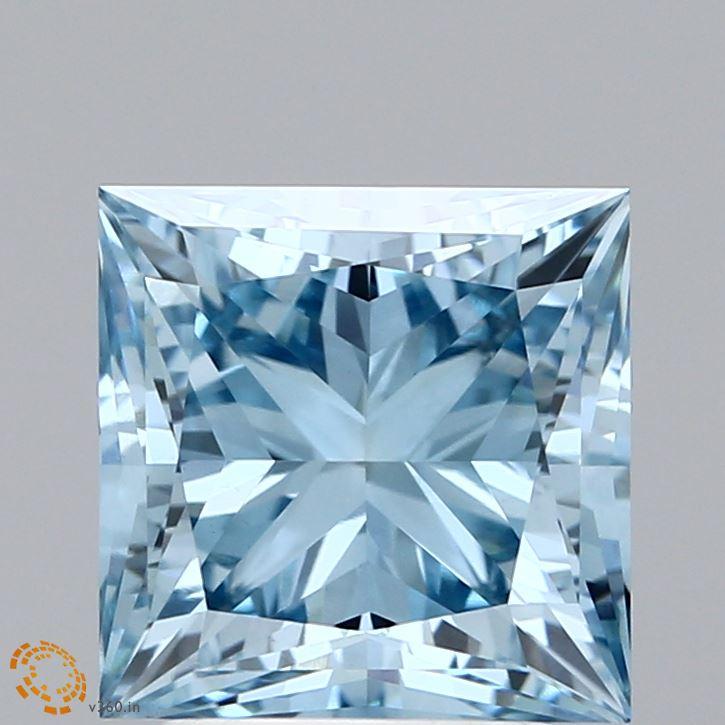 3.53 Ct. Fancy Vivid Blue Princess Lab Grown Diamond