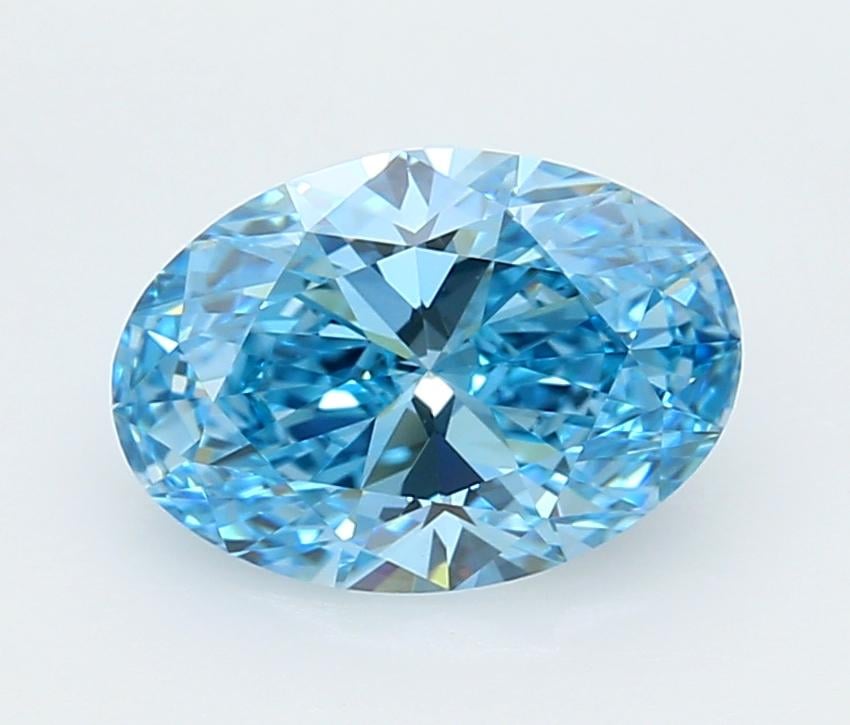 2.09 Ct. Fancy Vivid  Blue Oval Lab Grown Diamond