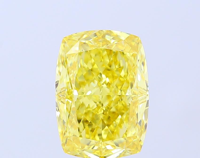 5.00 Ct. Fancy Vivid Yellow Cushion Lab Grown Diamond