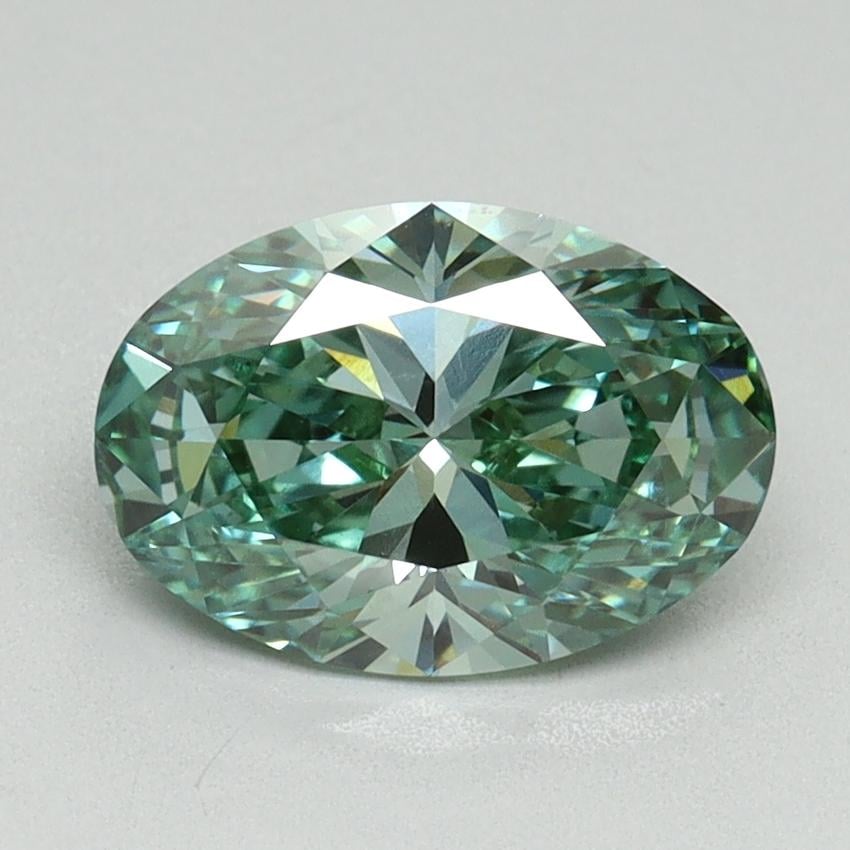 1.59 Ct. Fancy Vivid Green Oval Lab Grown Diamond