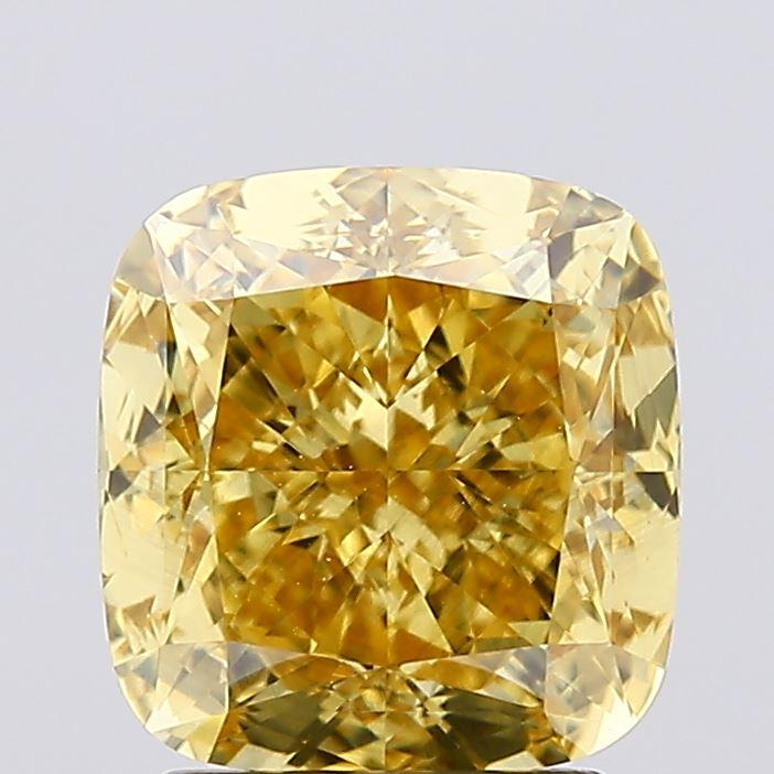 2.30 Ct. Fancy Vivid  Yellow Cushion Lab Grown Diamond