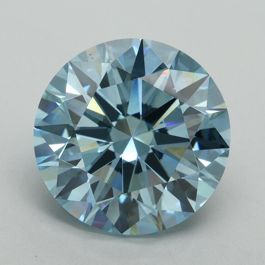 7.05 Ct. Fancy Vivid Blue Round Lab Grown Diamond