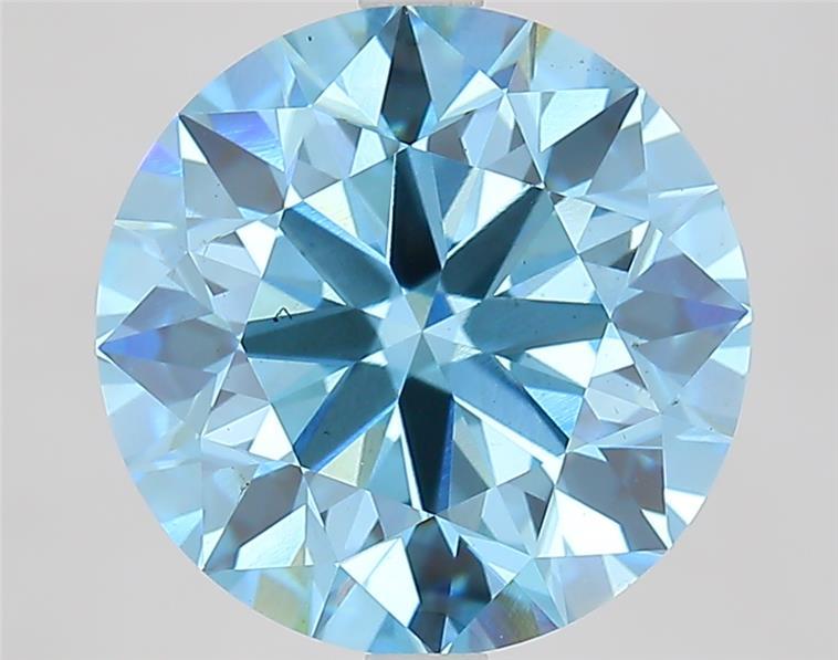 5.46 Ct. Fancy Vivid Blue Round Lab Grown Diamond