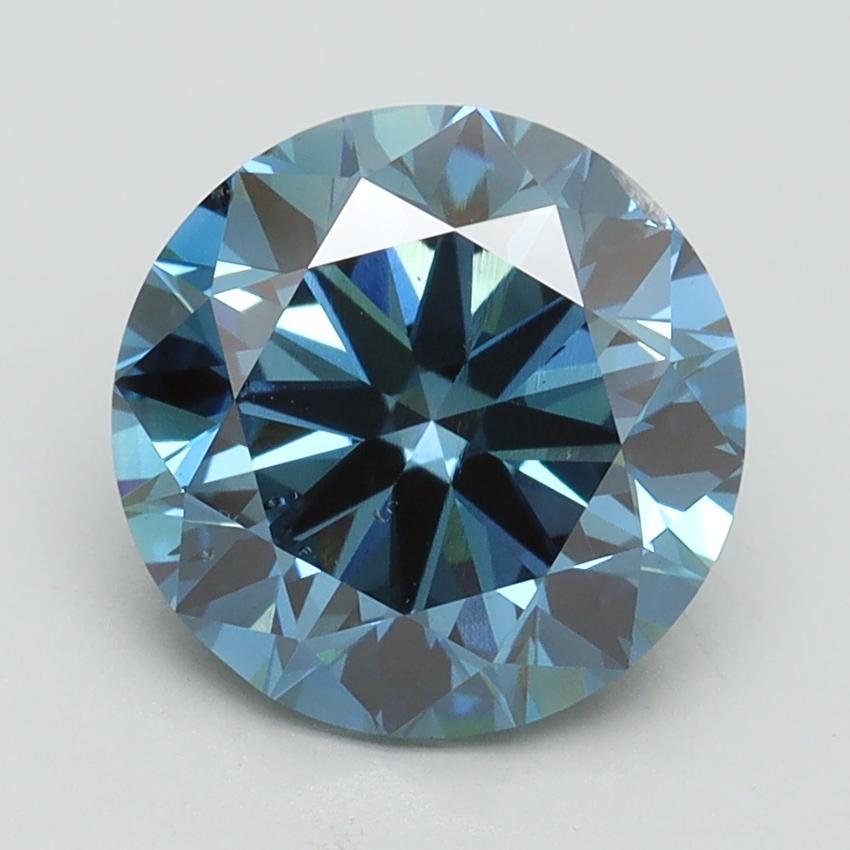 3.00 Ct. Fancy Vivid Blue Round Lab Grown Diamond