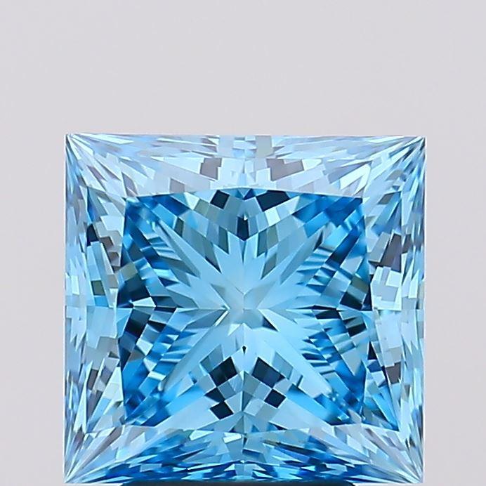 4.04 Ct. Fancy Vivid Blue Princess Lab Grown Diamond