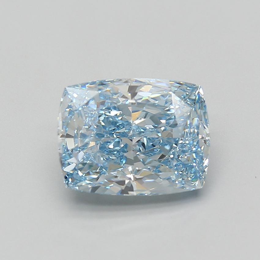 4.08 Ct. Fancy Vivid Blue Cushion Lab Grown Diamond