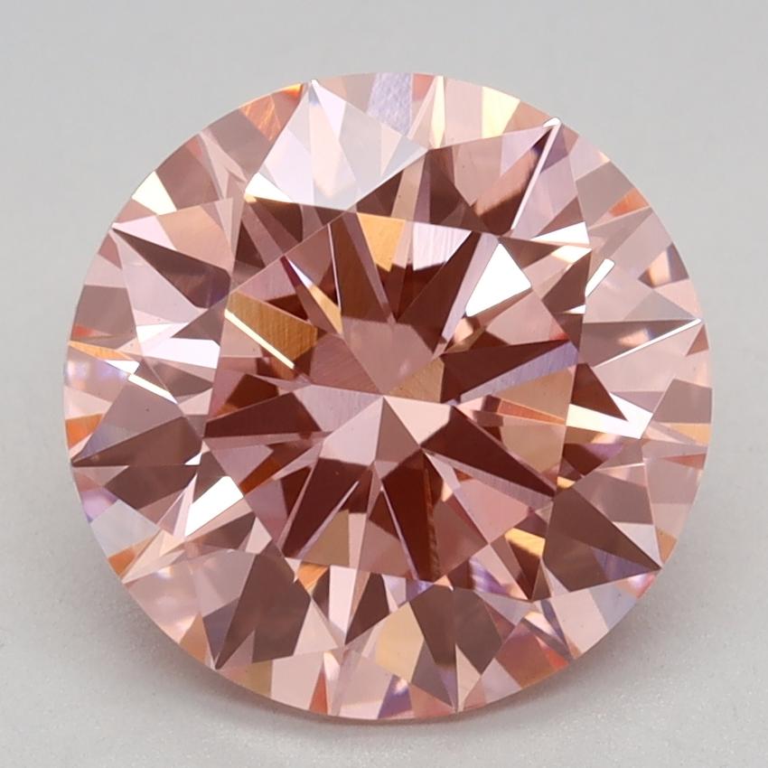 2.59 Ct. Fancy Vivid Pink Round Lab Grown Diamond
