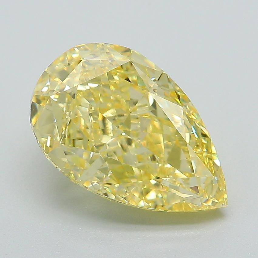 3.71 Ct. Fancy Intense Yellow Pear Lab Grown Diamond