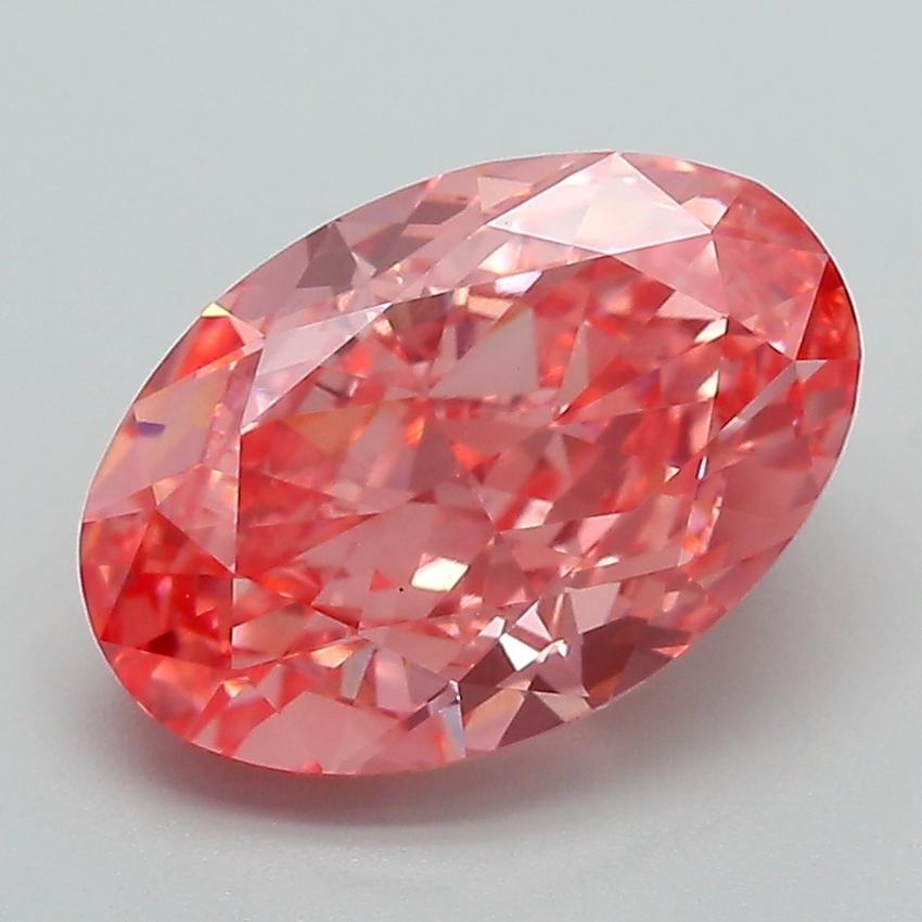 3.46 Ct. Fancy Vivid  Pink Oval Lab Grown Diamond