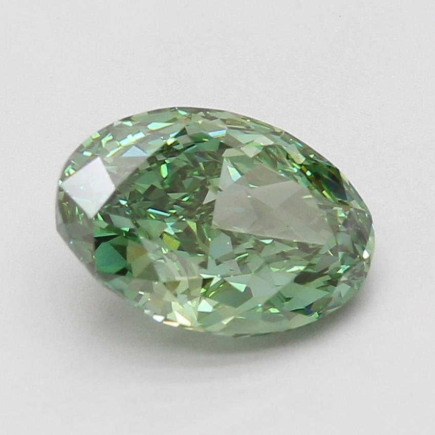 4.10 Ct. Fancy Vivid Green Oval Lab Grown Diamond