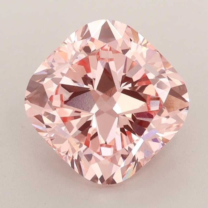 2.74 Ct. Fancy Vivid Pink Cushion Lab Grown Diamond