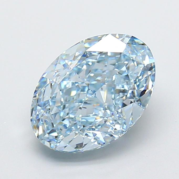 3.31 Ct. Fancy Vivid  Blue Oval Lab Grown Diamond