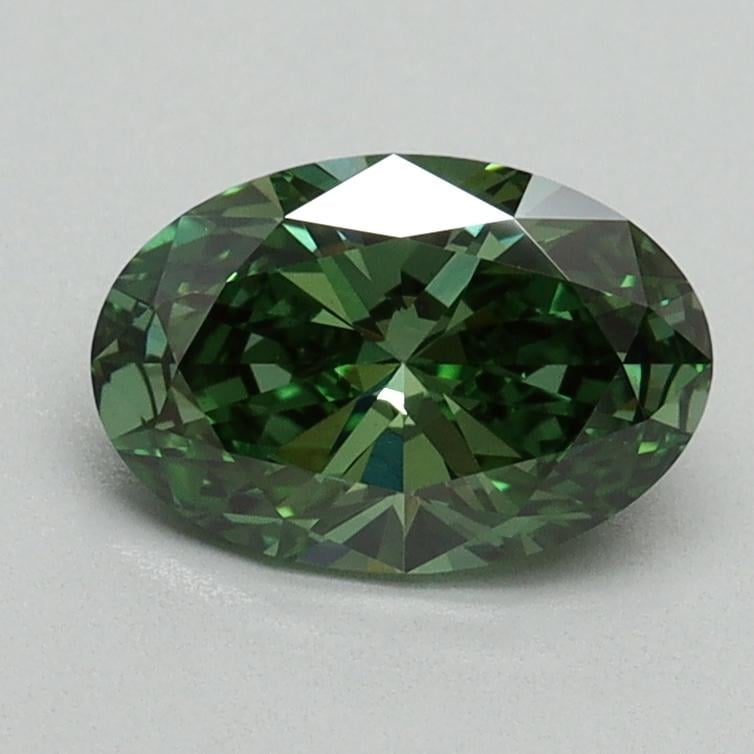 1.01 Ct. Fancy Vivid Pacific Green Oval Lab Grown Diamond