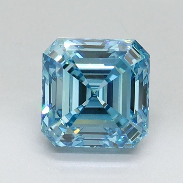 1.01 Ct. Fancy Vivid Malibu Blue Asscher Lab Grown Diamond