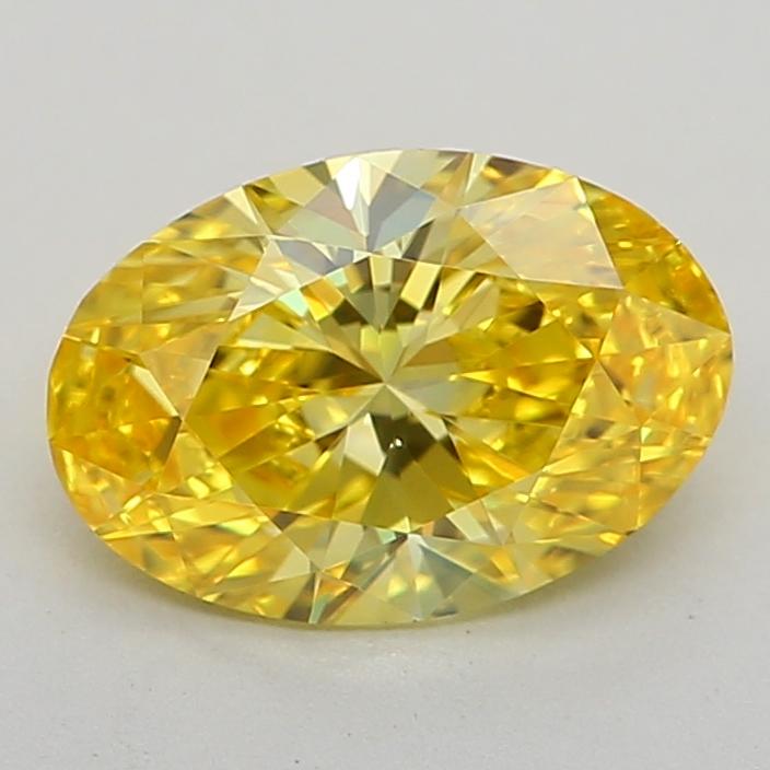 0.72 Ct. Fancy Vivid Yellow Oval Lab Grown Diamond