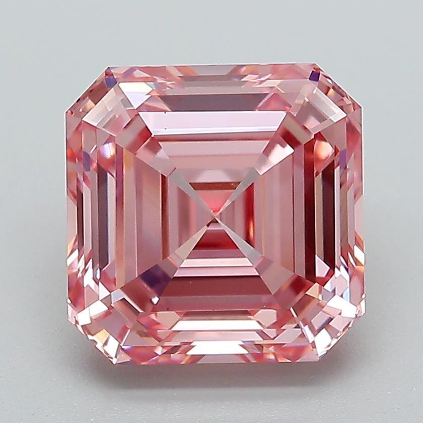 3.28 Ct. Fancy Intense Pink Asscher Lab Grown Diamond