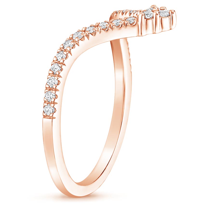 14K Rose Gold Nouveau Diamond Ring, large side view