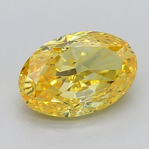 0.83 Ct. Fancy Vivid Yellow Oval Lab Grown Diamond