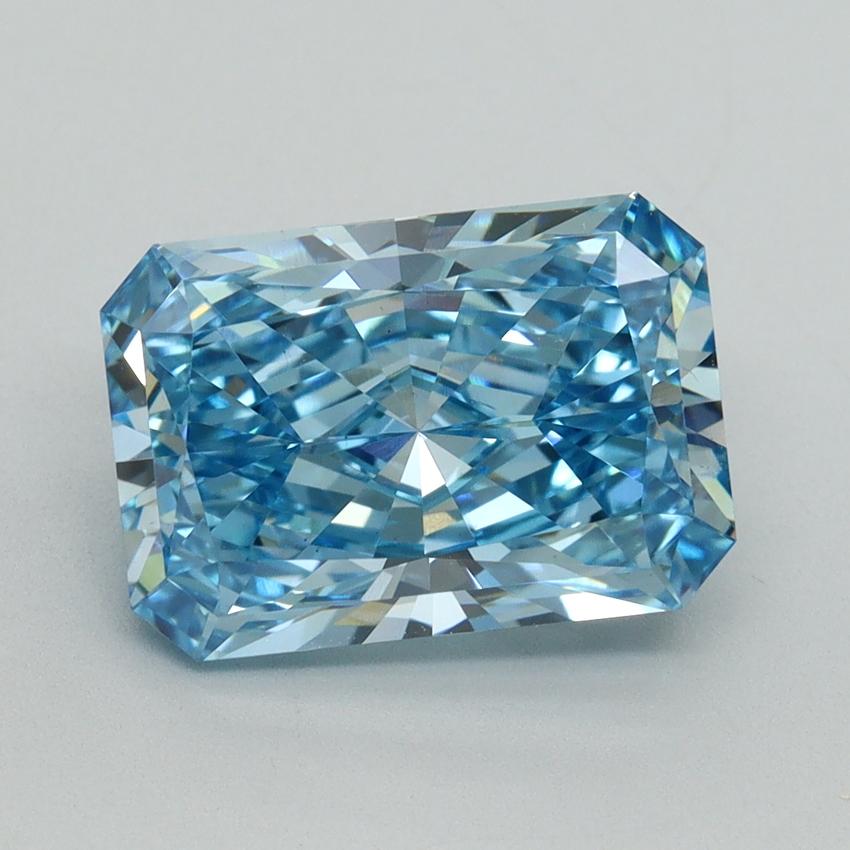 3.32 Ct. Fancy Vivid Blue Radiant Lab Grown Diamond