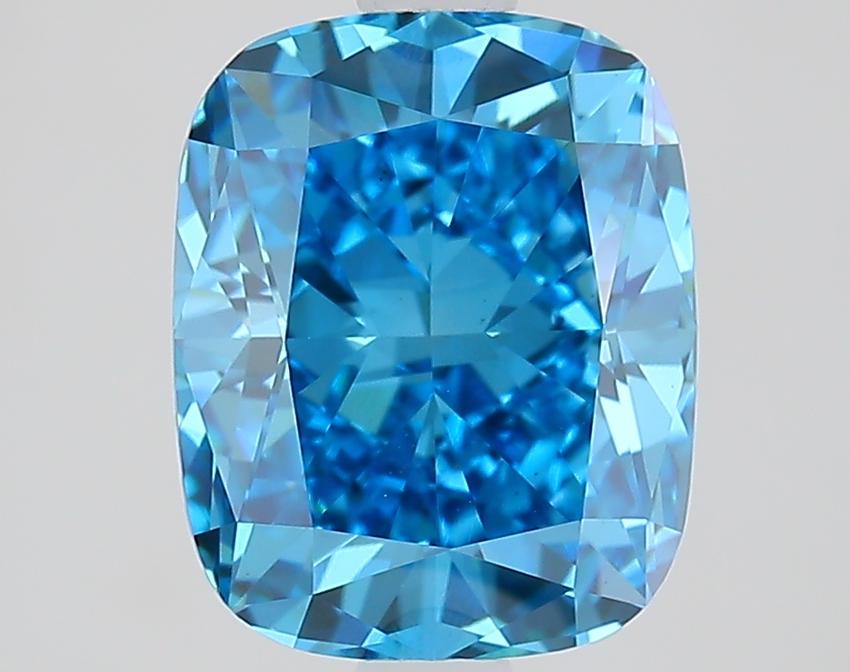 2.10 Ct. Fancy Vivid Blue Cushion Lab Grown Diamond
