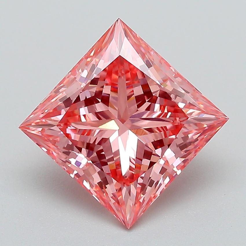 3.09 Ct. Fancy Vivid Pink Princess Lab Grown Diamond