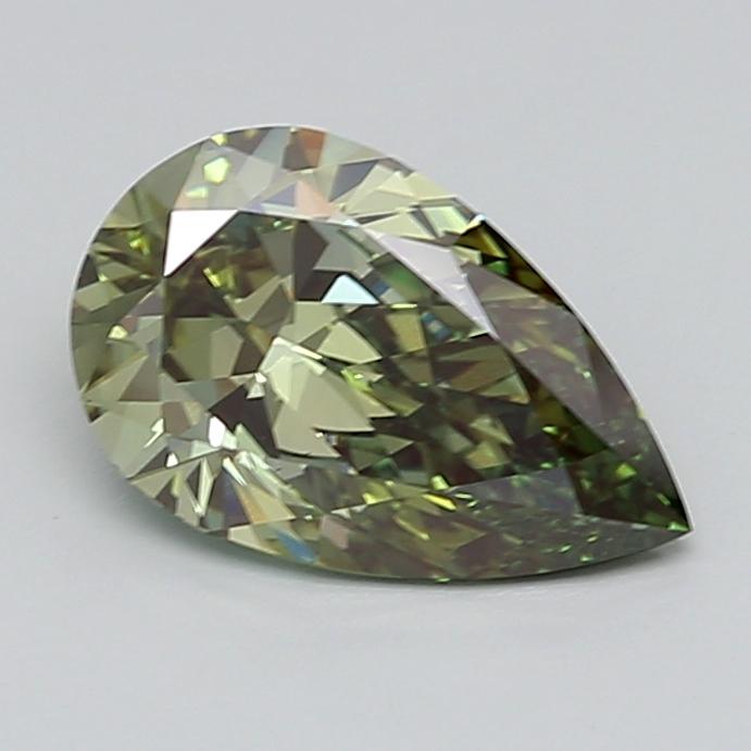 2.10 Ct. Fancy Vivid  Green Pear Lab Grown Diamond
