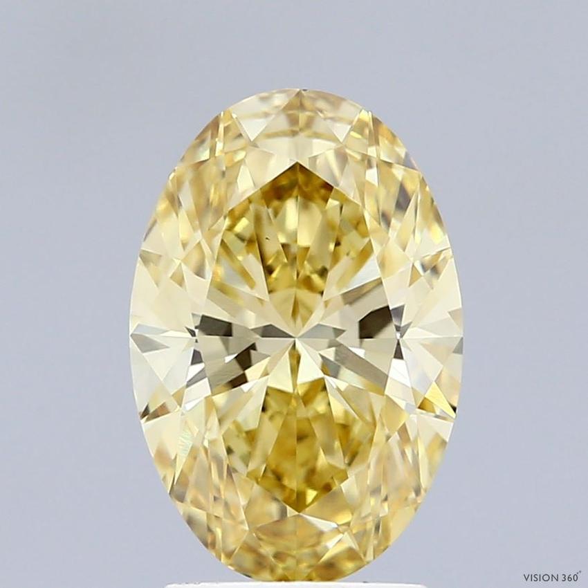 2.53 Ct. Fancy Intense Yellow Oval Lab Grown Diamond