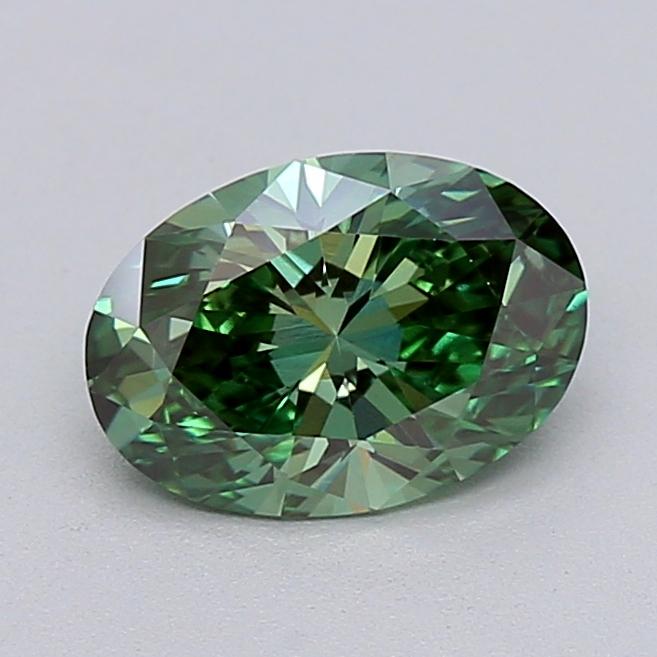 1.04 Ct. Fancy Vivid  Green Oval Lab Grown Diamond