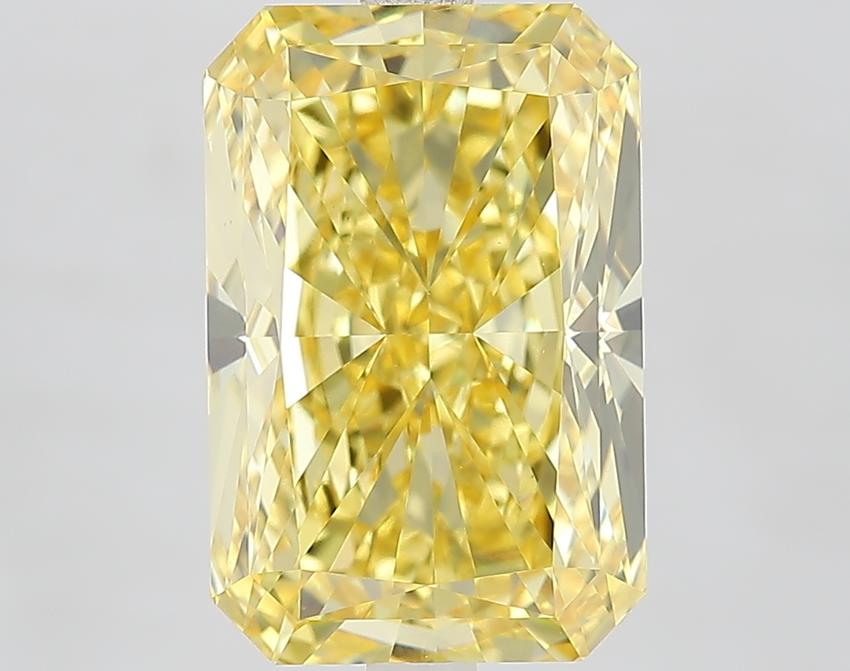 6.54 Ct. Fancy Vivid Yellow Radiant Lab Grown Diamond