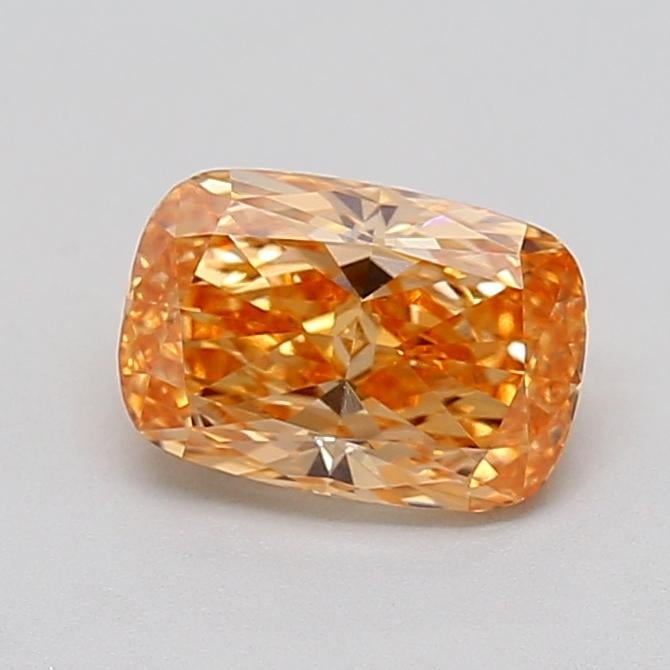 1.04 Ct. Fancy Vivid Brownish Orange Cushion Lab Grown Diamond