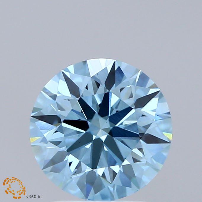 1.89 Ct. Fancy Vivid Blue Round Lab Grown Diamond