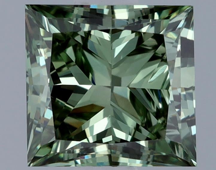 0.98 Ct. Fancy Vivid Green Princess Lab Grown Diamond